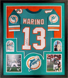 FRAMED MIAMI DOLPHINS DAN MARINO AUTOGRAPHED SIGNED JERSEY UPPER DECK COA