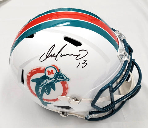 Dan Marino Signed Miami Dolphins T/B 1980-96 Replica Helmet Beckett Witnessed