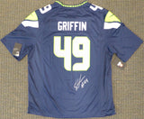 SEAHAWKS SHAQUEM GRIFFIN AUTOGRAPHED BLUE NIKE JERSEY SIZE XXL MCS HOLO 134404