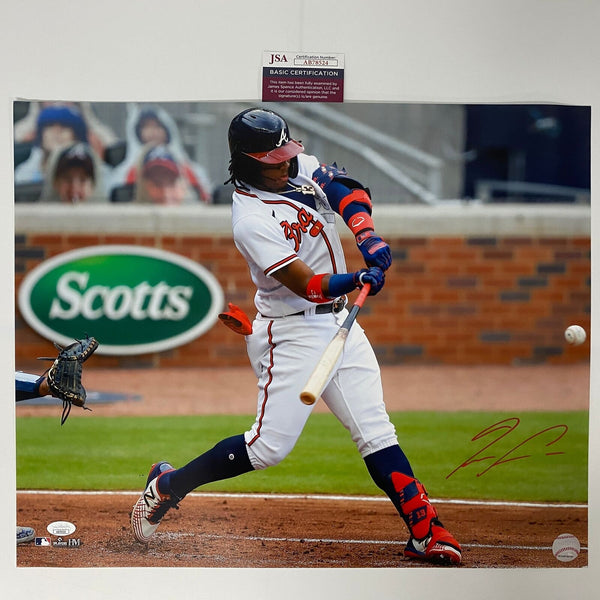 Autographed/Signed Ronald Acuna Jr Atlanta Braves 16x20 Baseball Photo JSA COA 2