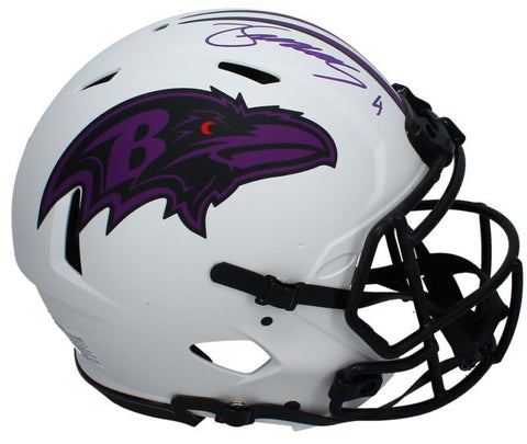 Zay Flowers Autographed Ravens Lunar Eclipse Authentic Speed Helmet JSA