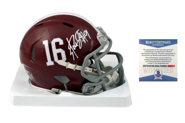 Bo Scarbrough Autographed SIGNED Alabama Crimson Tide Mini Helmet - Beckett