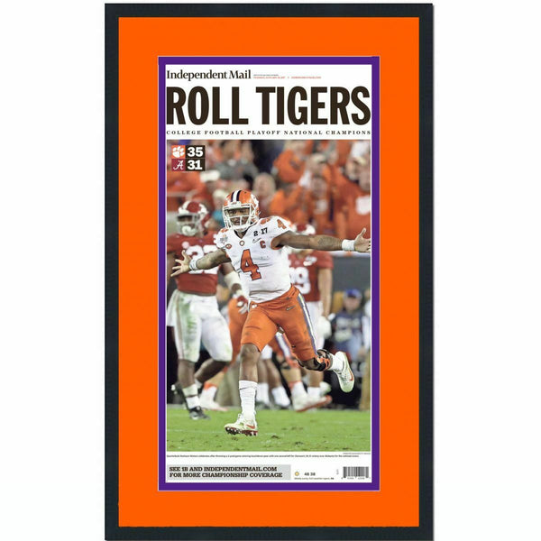 Framed Independent Mail Clemson 2016 NCAA Champions Newspaper 17x27 Cover Photo