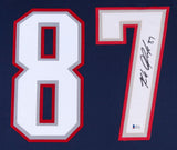 Rob Gronkowski Signed Patriots 35x43 Custom Framed Jersey (Beckett COA)