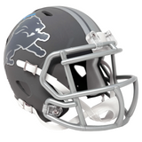 Barry Sanders Detroit Lions Signed Riddell Slate Mini Helmet BAS Beckett