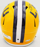 ODELL BECKHAM JR. AUTOGRAPHED LSU YELLOW FULL SIZE HELMET BECKETT WITNESS 235086