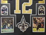 FRAMED NEW ORLEANS SAINTS MARQUES COLSTON AUTOGRAPHED SIGNED JERSEY JSA COA