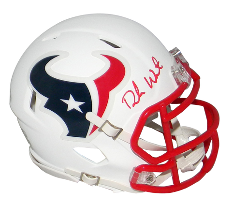 DESHAUN WATSON AUTOGRAPHED SIGNED HOUSTON TEXANS FLAT WHITE MINI HELMET BECKETT