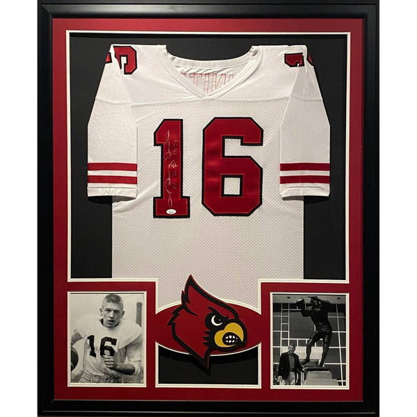 Johnny Unitas Autographed Signed Framed Louisville Baltimore Colts Jersey JSA