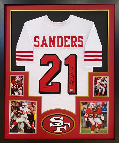 Deion Sanders Autographed Signed Framed San Francisco 49ers Jersey BECKETT