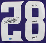 Vikings Adrian Peterson "All Damn Day" Signed Purple Nike Game Jersey BAS Wit