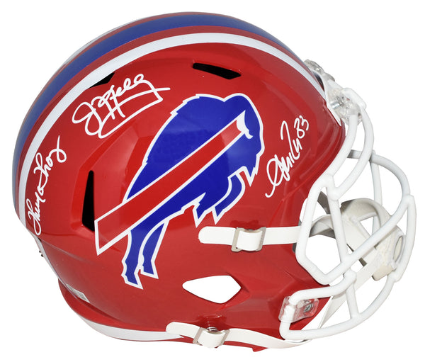 JIM KELLY THURMAN THOMAS ANDRE REED SIGNED BUFFALO BILLS FULL SIZE SPEED HELMET