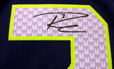 SEAHAWKS RUSSELL WILSON AUTOGRAPHED BLUE NIKE TWILL JERSEY SIZE L RW HOLO 71430