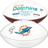 DE'VON ACHANE AUTOGRAPHED DOLPHINS WHITE LOGO FOOTBALL BECKETT WITNESS 221538