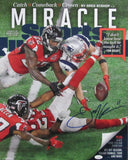 Julian Edelman Autographed SBLII "The Catch" 16x20 Photo Patriots JSA 192107