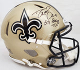 DREW BREES AUTO SAINTS FULL SIZE AUTH HELMET "571 PASSING TD'S" BECKETT 193500