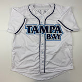 Autographed/Signed Wander Franco Tampa Bay White Baseball Jersey JSA COA Auto