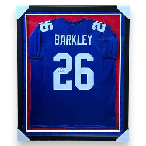 Saquon Barkley Autographed Signed Framed Jersey - JSA Authentication