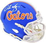 URBAN MEYER AUTOGRAPHED FLORIDA BLUE SPEED MINI HELMET BECKETT WITNESS 230115