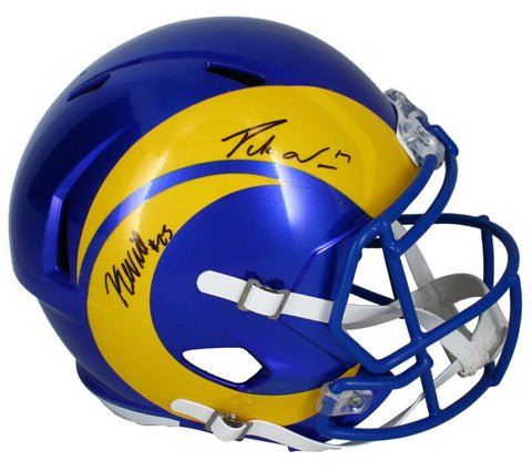 Kyren Williams / Puka Nacua Autographed Rams Full Size Speed Helmet Beckett