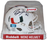 Ray Lewis Autographed Miami Hurricanes Speed Mini Helmet Beckett 36220