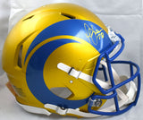 Marshall Faulk Autographed Rams F/S Flash Speed Authentic Helmet- Beckett W Holo