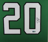 BREECE HALL (Jets green SKYLINE) Signed Autographed Framed Jersey JSA