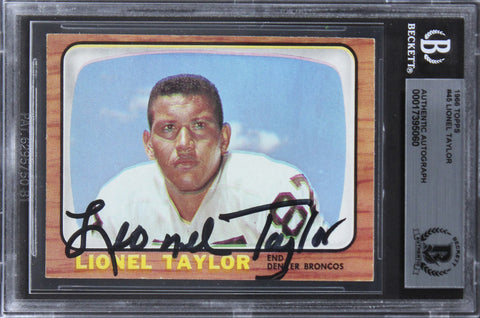 Broncos Lionel Taylor Authentic Signed 1966 Topps #45 Card BAS Slabbed