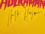 HULK HOGAN AUTOGRAPHED SIGNED YELLOW WWE HULKAMANIA T-SHIRT JSA STOCK #228800