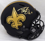 DREW BREES AUTOGRAPHED SAINTS BLACK ECLIPSE FULL SIZE HELMET BECKETT 177123