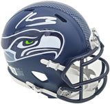 KENNETH WALKER III AUTOGRAPHED SEAHAWKS BLUE SPEED MINI HELMET BECKETT 230067