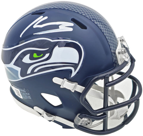 KENNETH WALKER III AUTOGRAPHED SEAHAWKS BLUE SPEED MINI HELMET BECKETT 230067