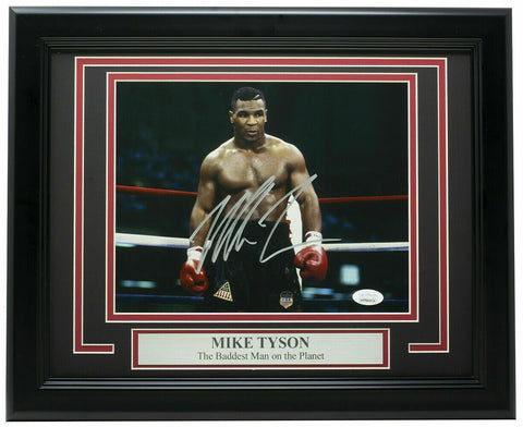 Mike Tyson Baddest Man Signed Framed 8x10 Stare Photo JSA ITP