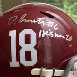 DEVONTA SMITH AUTOGRAPHED SIGNED ALABAMA CRIMSON TIDE MINI HELMET BECKETT EAGLES