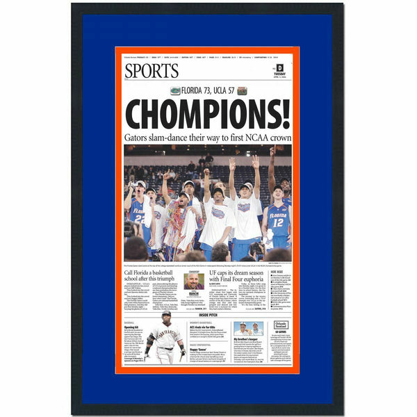 Framed Orlando Sentinel Chompions Florida 2006 Champions Newspaper 17x27 Photo