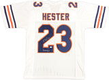 BEARS DEVIN HESTER AUTOGRAPHED WHITE JERSEY LIGHT AUTOS "PR/KR GOAT" JSA 234654