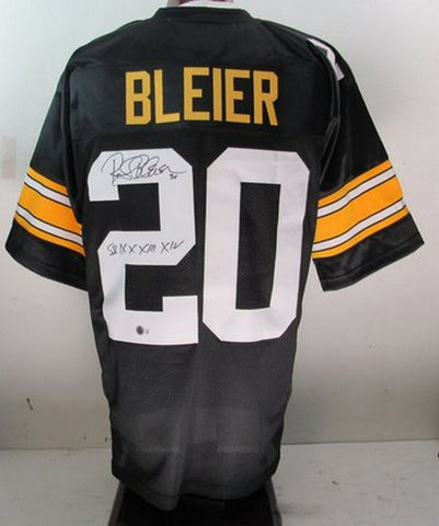 Rocky Bleier Signed/Inscr Black Custom Steelers Football Jersey Becket 191565