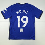 Autographed/Signed MASON MOUNT Chelsea FC Blue Soccer Jersey Beckett BAS COA #2