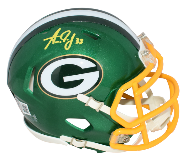 AARON JONES AUTOGRAPHED GREEN BAY PACKERS FLASH SPEED MINI HELMET BECKETT