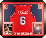 Julius "Dr. J" Erving Signed Philladelphia 76ers 35x43 Framed Jersey (JSA COA)