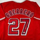 Autographed/Signed Vladimir Vlad Guerrero Los Angeles LA Red Jersey Beckett COA