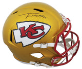 Chiefs Trent McDuffie Signed Flash Full Size Speed Rep Helmet W/ Case BAS Wit