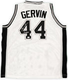 SAN ANTONIO SPURS GEORGE GERVIN AUTOGRAPHED WHITE JERSEY "ICEMAN" JSA 215713