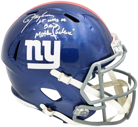 LAWRENCE TAYLOR AUTOGRAPHED GIANTS FULL SIZE HELMET LT WAS BAD MF'ER JSA 228066