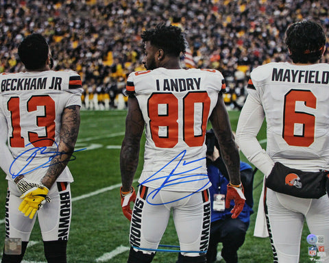 Odell Beckham & Jarvis Landry Signed Cleveland Browns 16x20 Photo BAS 33682