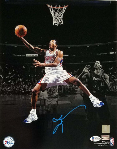 Allen Iverson Signed Philadelphia 76ers Spotlight 11x14 Photo Beckett Witnessed