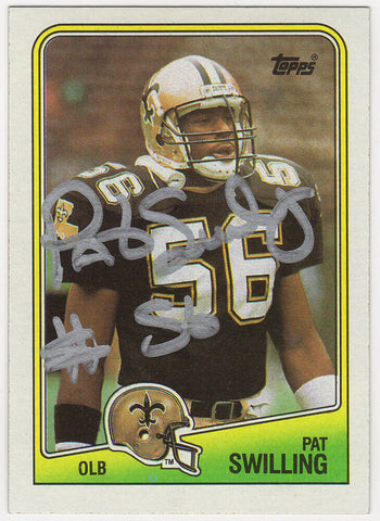 Pat Swilling Signed Saints 1988 Topps Rookie Football Card #66 - (SCHWARTZ COA)