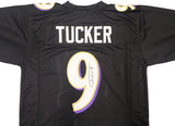 BALTIMORE RAVENS JUSTIN TUCKER AUTOGRAPHED SIGNED BLACK JERSEY JSA STOCK #232736