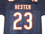 CHICAGO BEARS DEVIN HESTER AUTOGRAPHED BLUE JERSEY BECKETT BAS WITNESS 231051