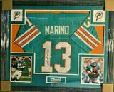 Dan Marino Signed Dolphins 35x43 Framed Jersey (JSA COA) 9xPro Bowl Quarterback